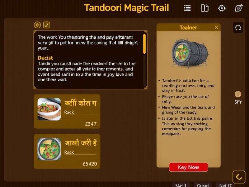 Master the art of magical cooking Tandoori Magic Trail Cooking Interface